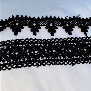 Black Embroidered Chokers